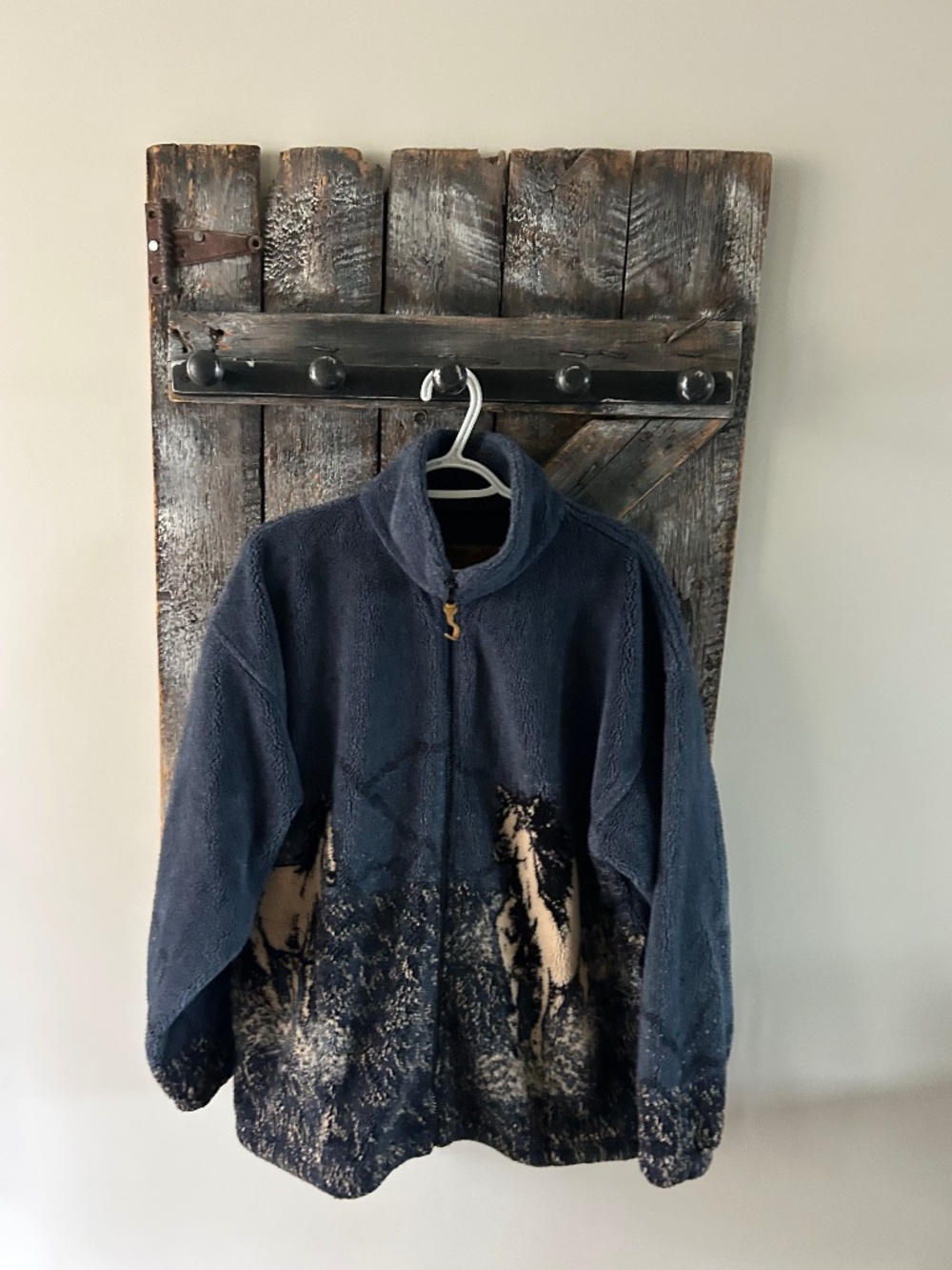 Women's Vintage Bear Ridge Outfitters Full Zipper Horse Fleece w/Side Pockets